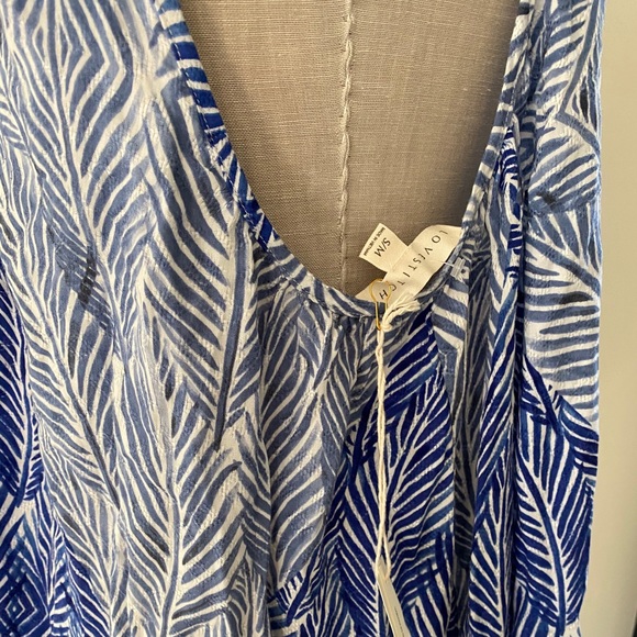 Lovestitch Blue palm Print Trapeze Dress - Picture 5 of 7